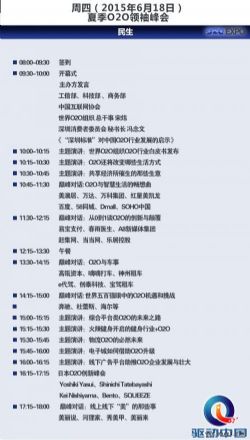 夏季世界O2O博览会领袖峰会日程1.0版正式公布